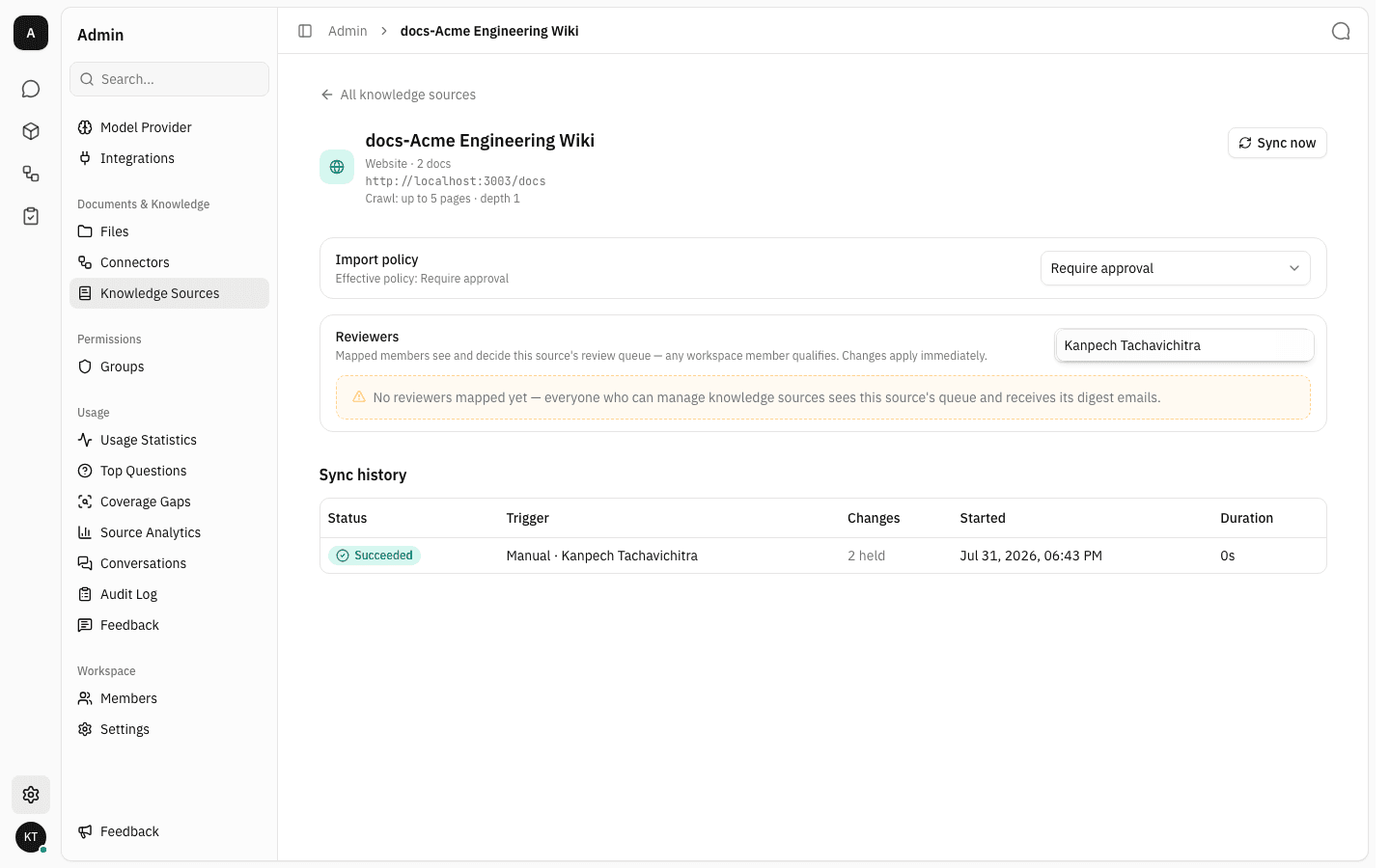 The Add a reviewer picker listing workspace members